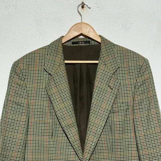 Vintage 80s Brown Chequered Blazer - Large