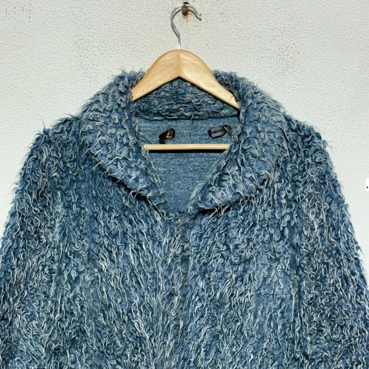 Vintage 00s Blue Fur Coat Jacket Chilli Pepper - UK12