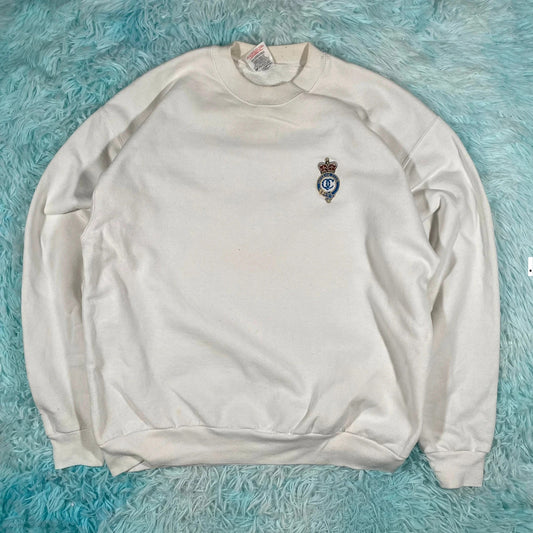 Vintage 90s White Queens Tennis Club Sweatshirt - Large