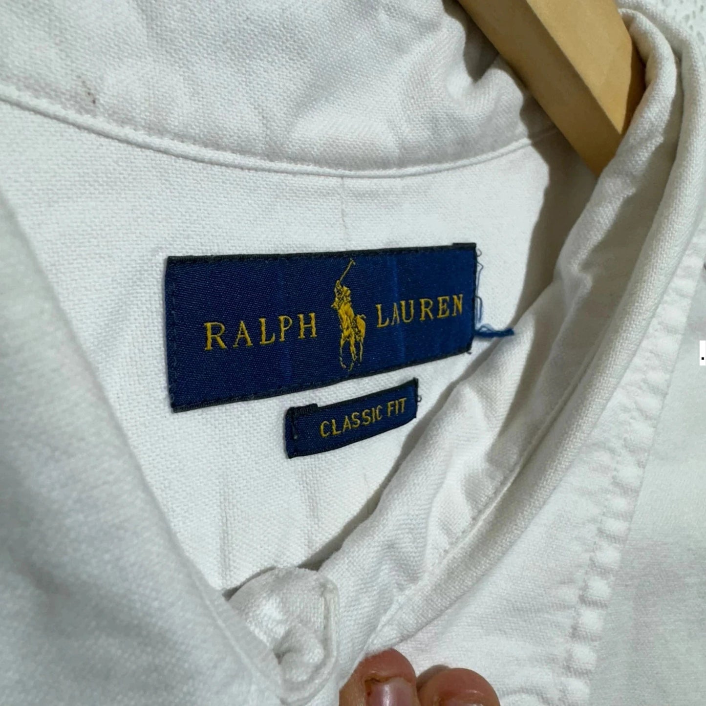 White Polo Ralph Lauren Shirt All Over Pony - Large