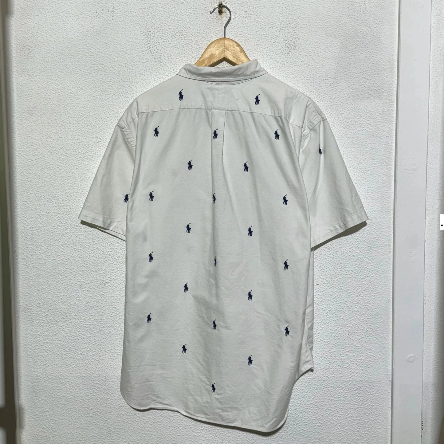White Polo Ralph Lauren Shirt All Over Pony - Large