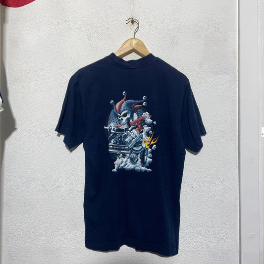 Vintage 90s Navy No Fear Graphic Skate T Shirt - Medium