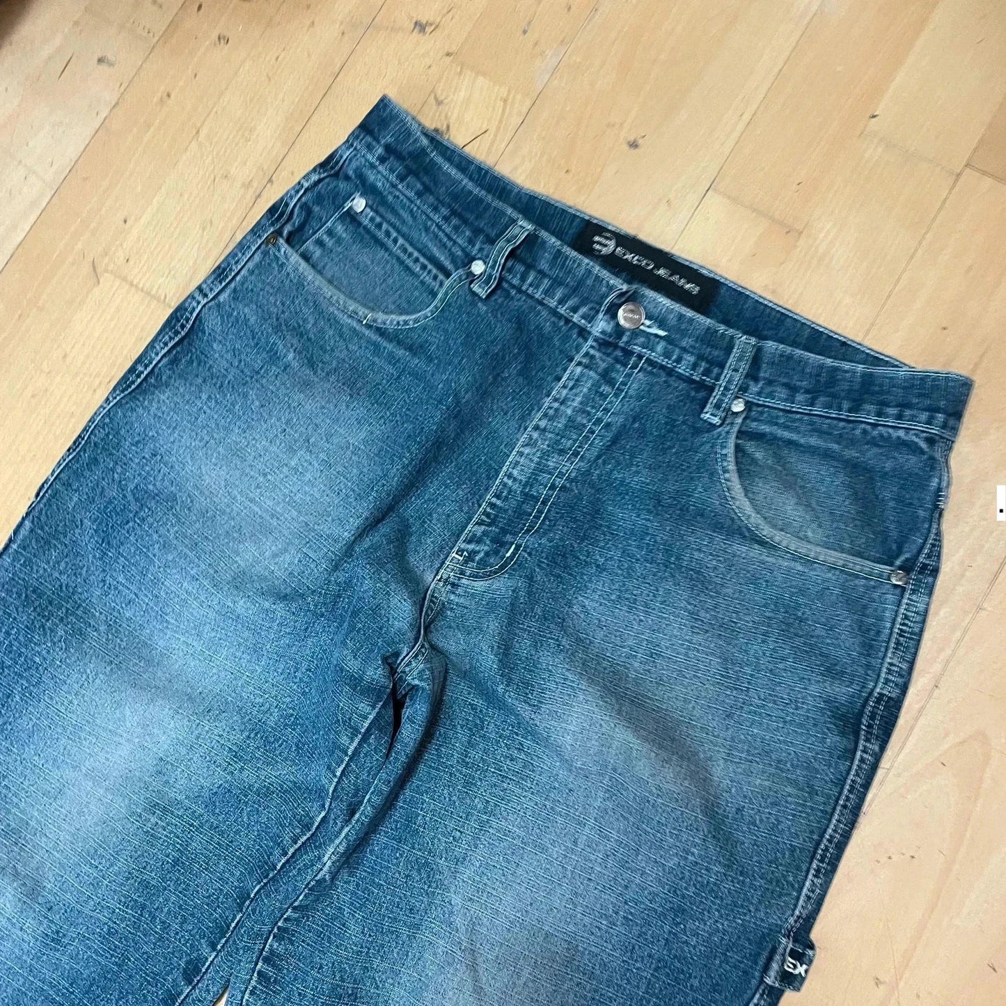 Vintage 90s Baggy Wide Leg Jeancs Exco - 34W 33L