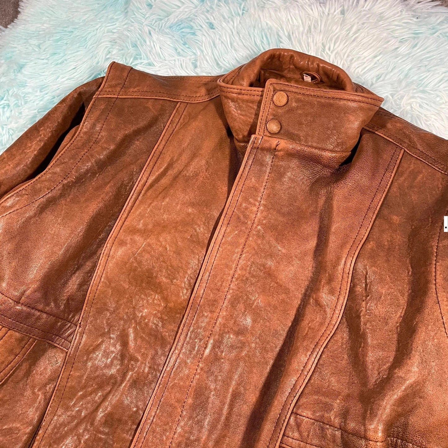 Vintage 80s Brown Leather Jacket - XL