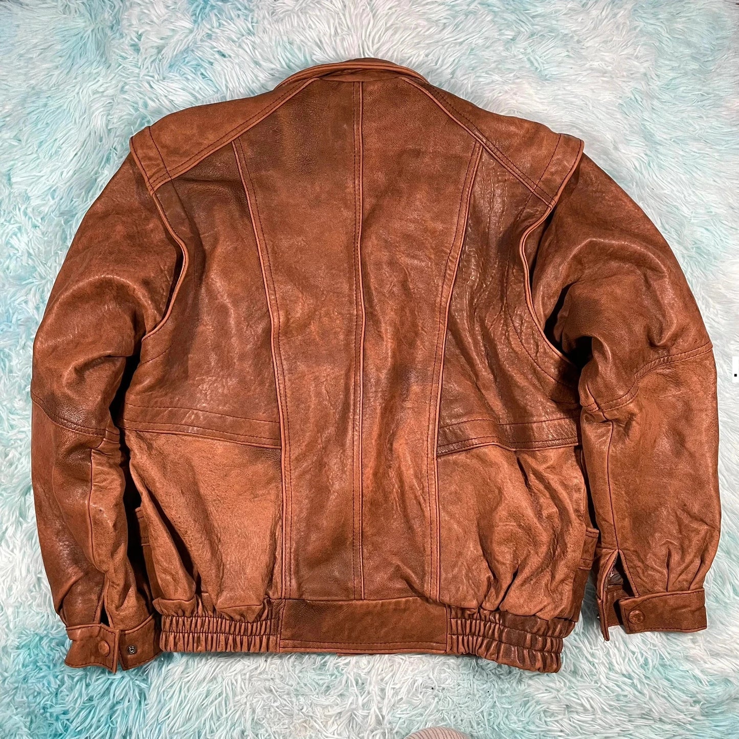 Vintage 80s Brown Leather Jacket - XL