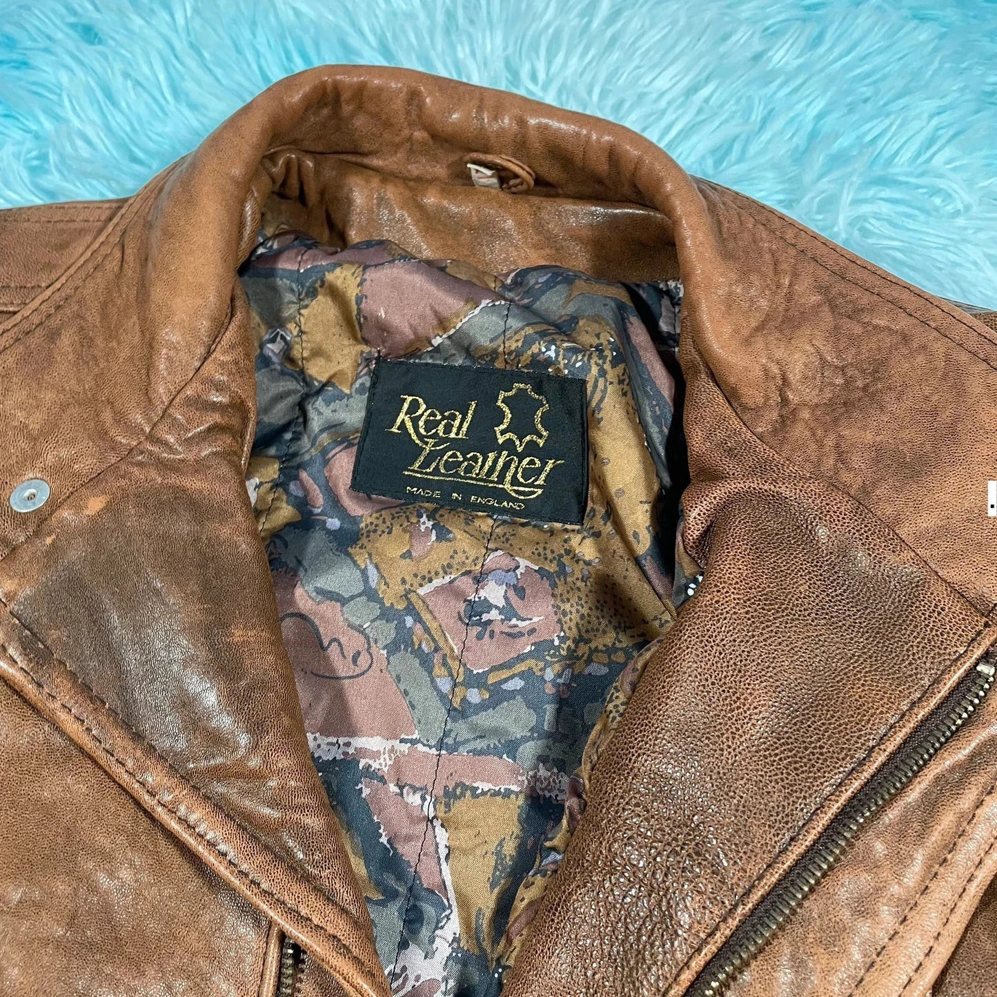Vintage 80s Brown Leather Jacket - XL