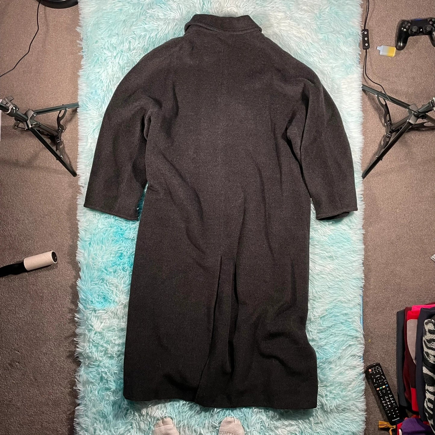 Grey Marella Wool Long Coat - Size 12