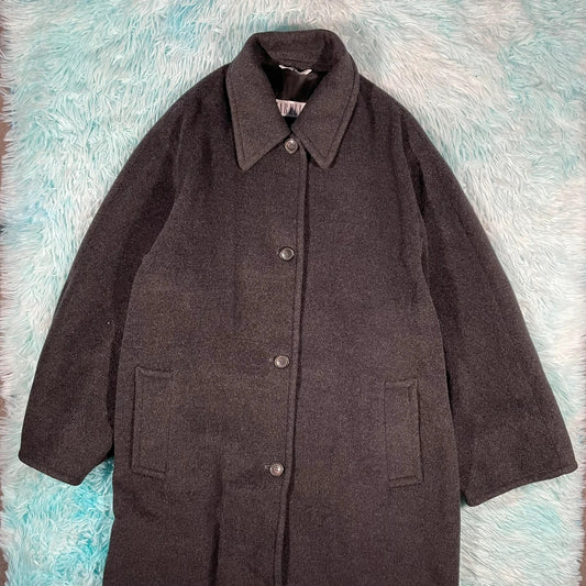 Grey Marella Wool Long Coat - Size 12
