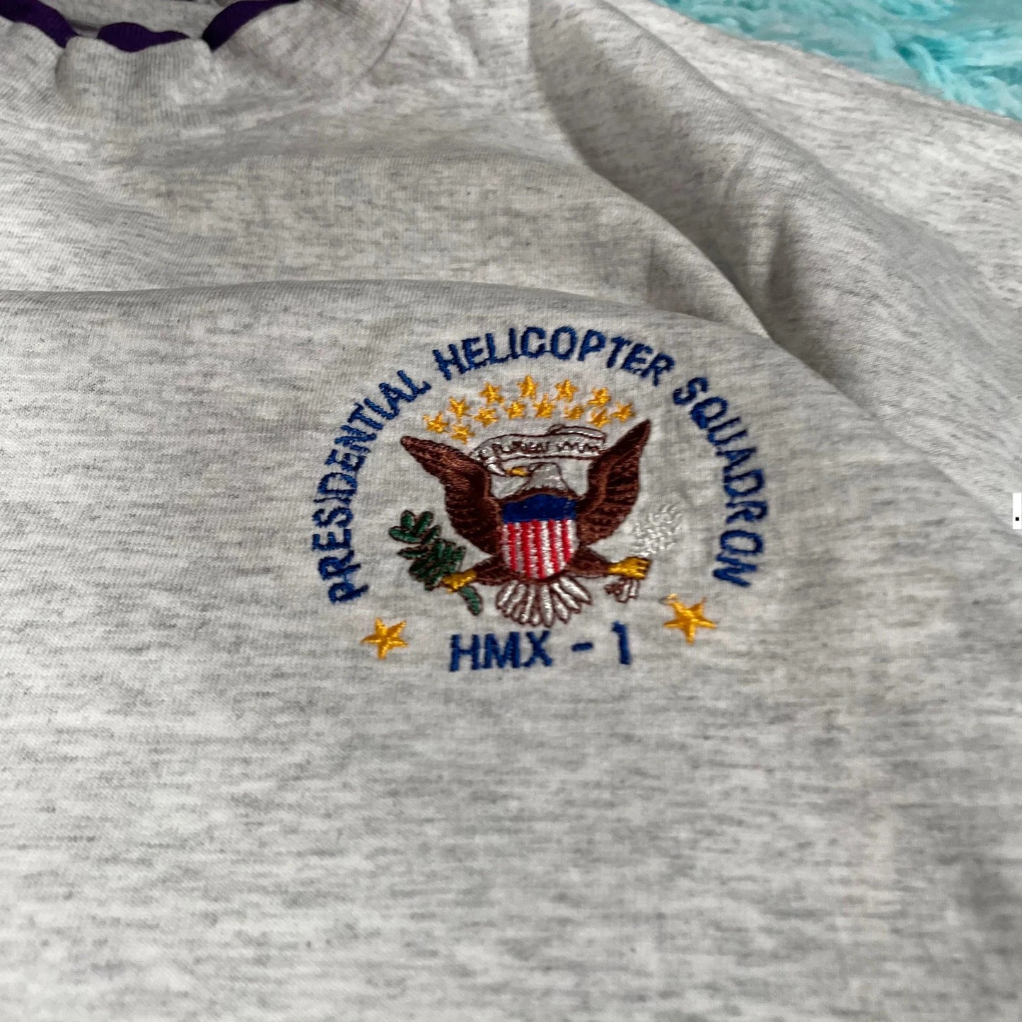 Vintage 90s Grey Presidential Helicopter Team Graphic T Shirt - Large