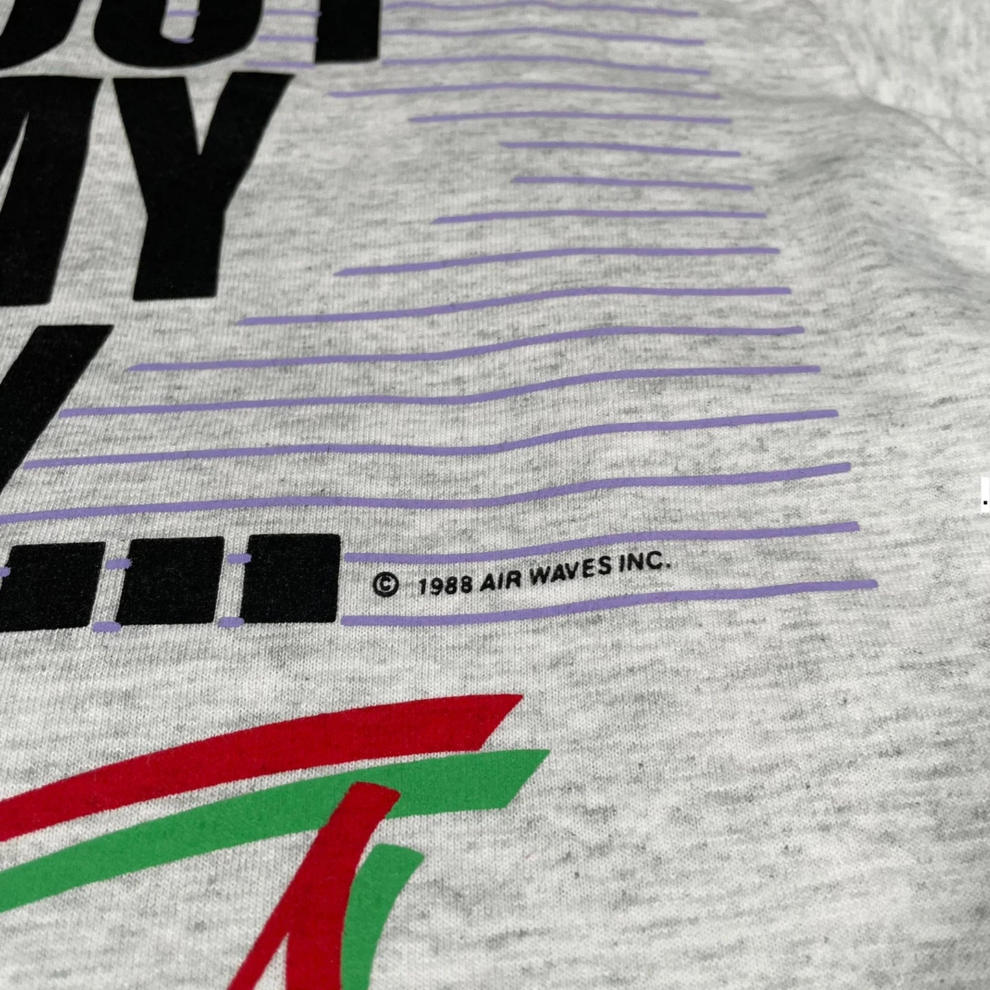 Vintage 80s Grey Christmas Shopping Graphic T shirt - Small