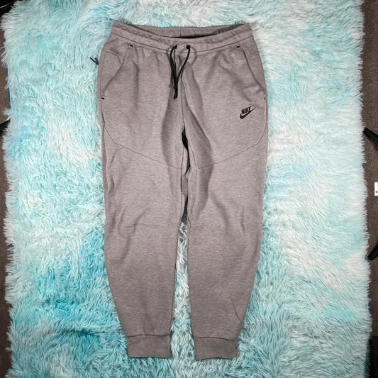 Grey Nike Tech Fleece Joggers Tracksuit Bottoms - Medium