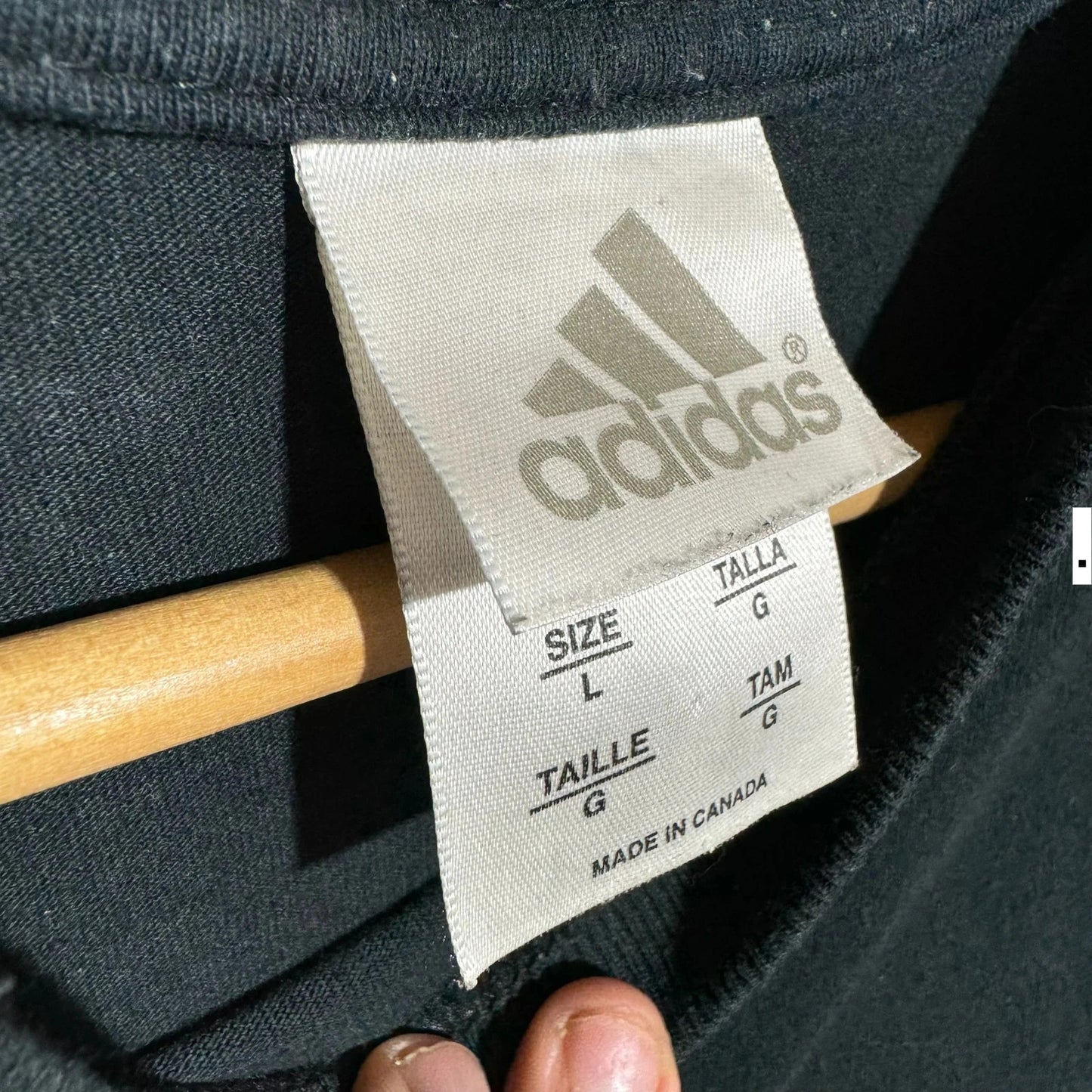 Vintage 90s Black Adidas T Shirt Logo - Large