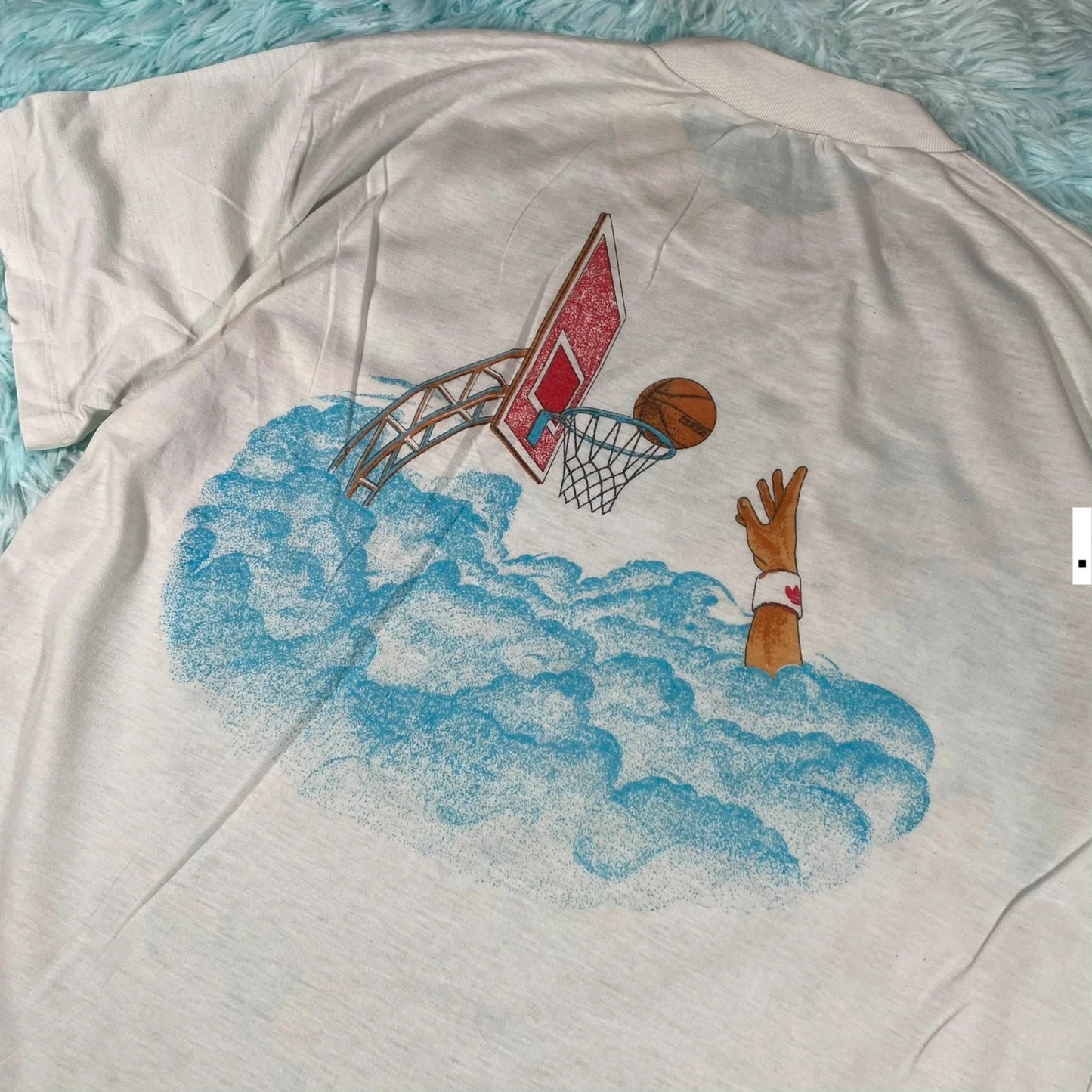 Vintage 80s Adidas Basketball Graphic T Shirt - Medium