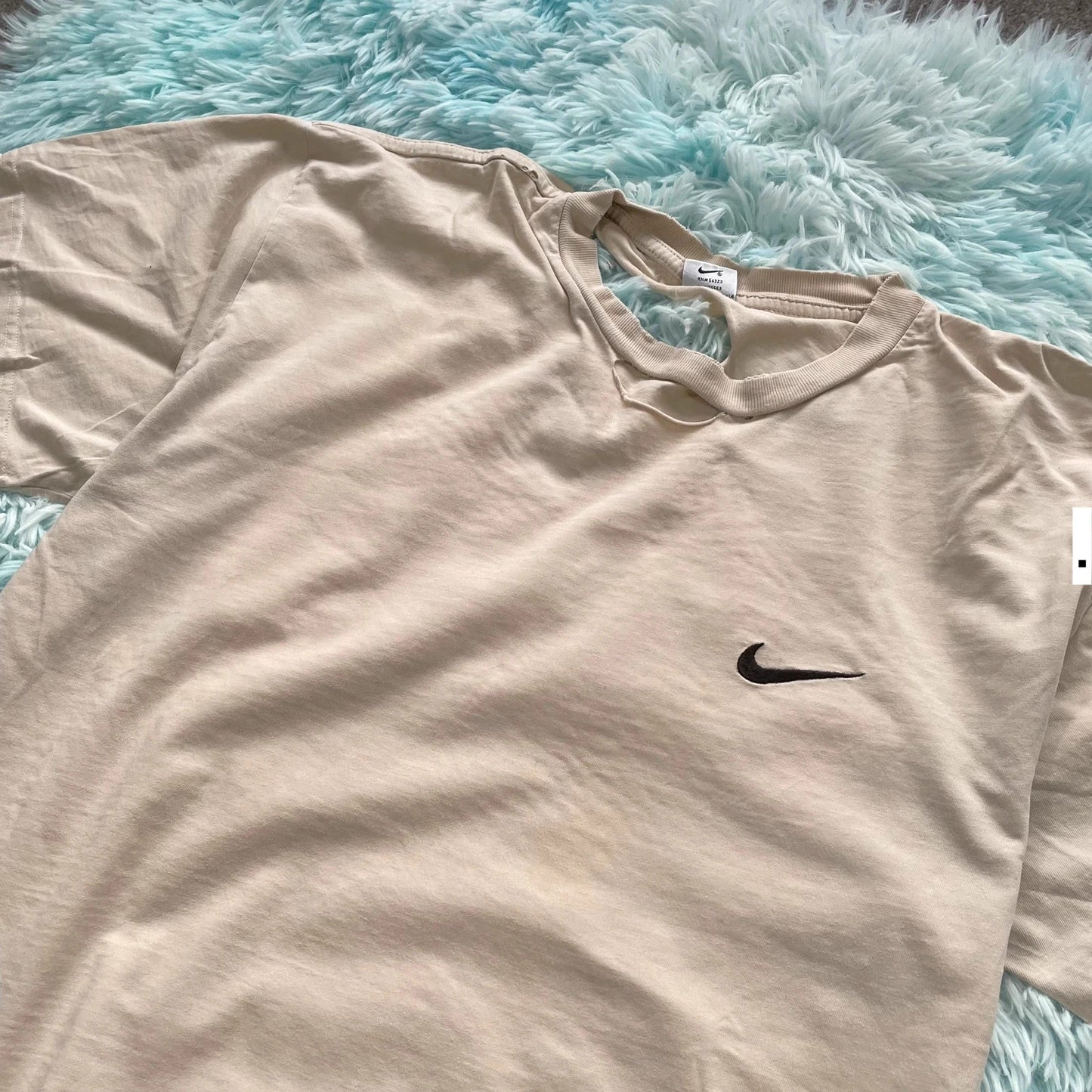 Vintage 90s Thrashed Beige Plain Nike T Shirt - XL