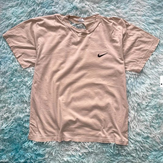 Vintage 90s Thrashed Beige Plain Nike T Shirt - XL