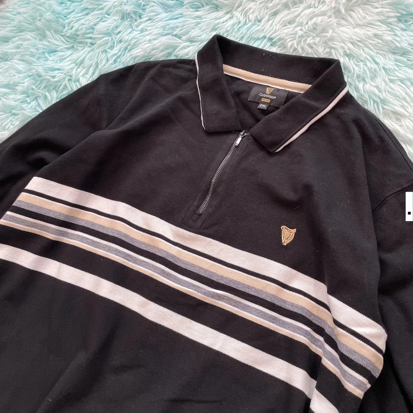 Black Guinness Polo Shirt Long Sleeve - XXL