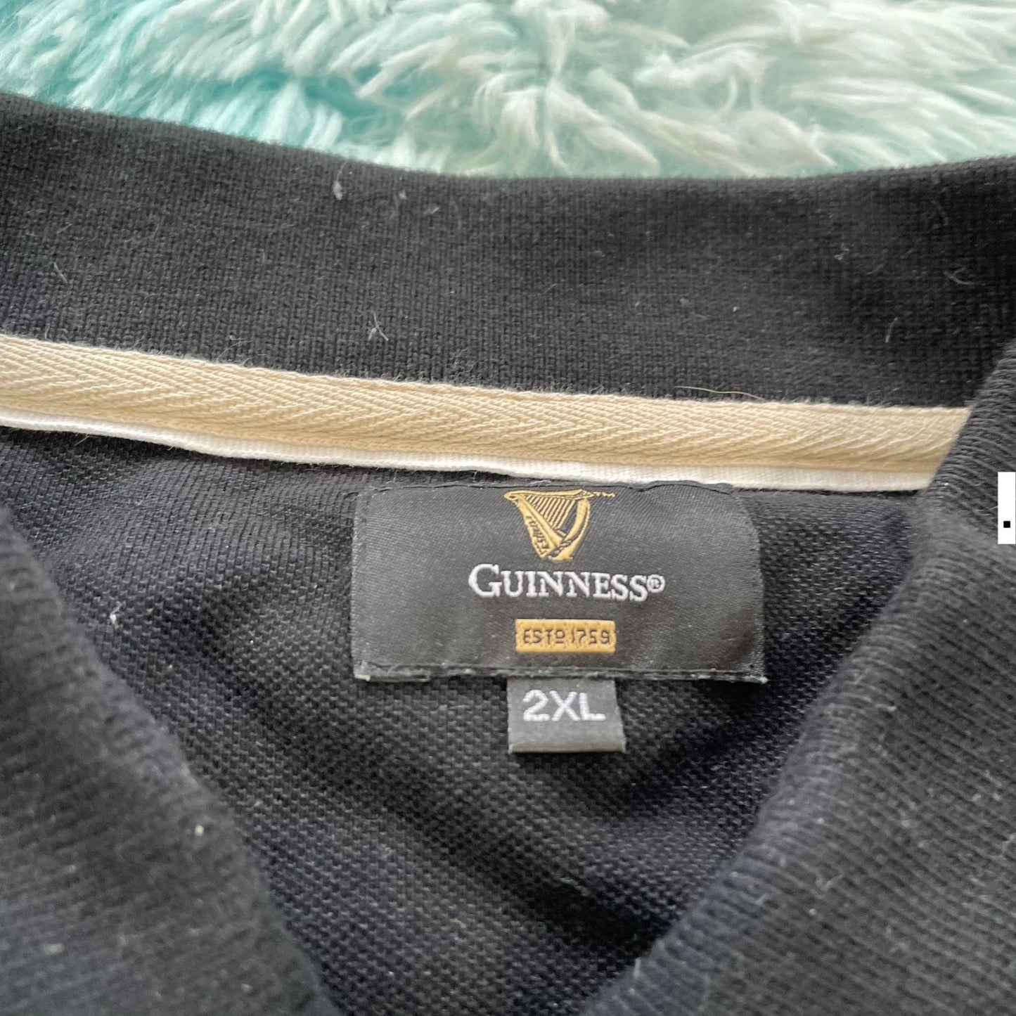 Black Guinness Polo Shirt Long Sleeve - XXL