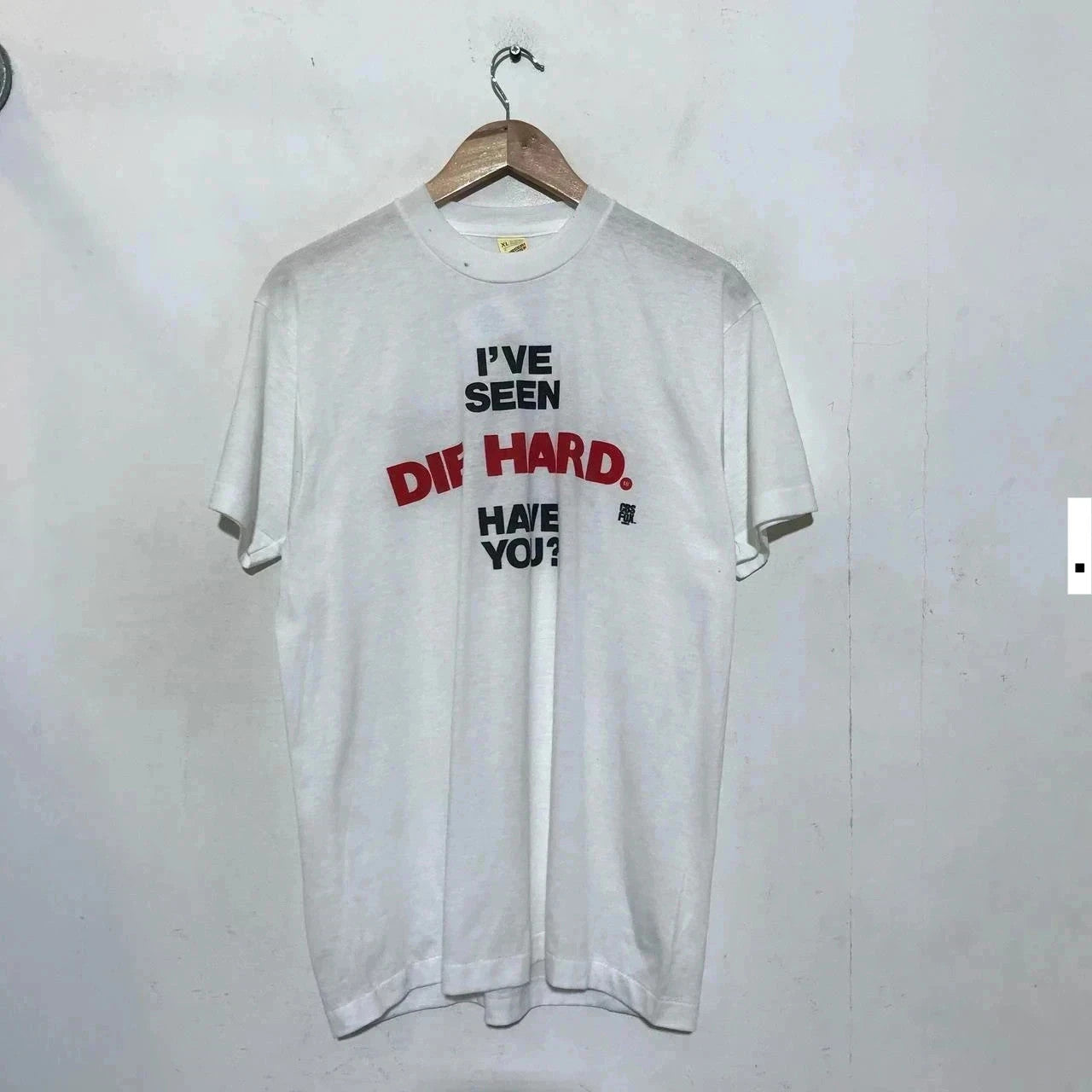 Deadstock Vintage 1988 White Die Hard Movie Promo T Shirt Screen Stars - XL