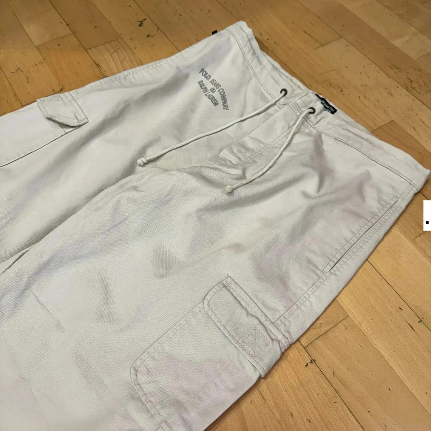 Vintage Cream Polo Jeans Ralph Lauren Cargo Trousers - Medium