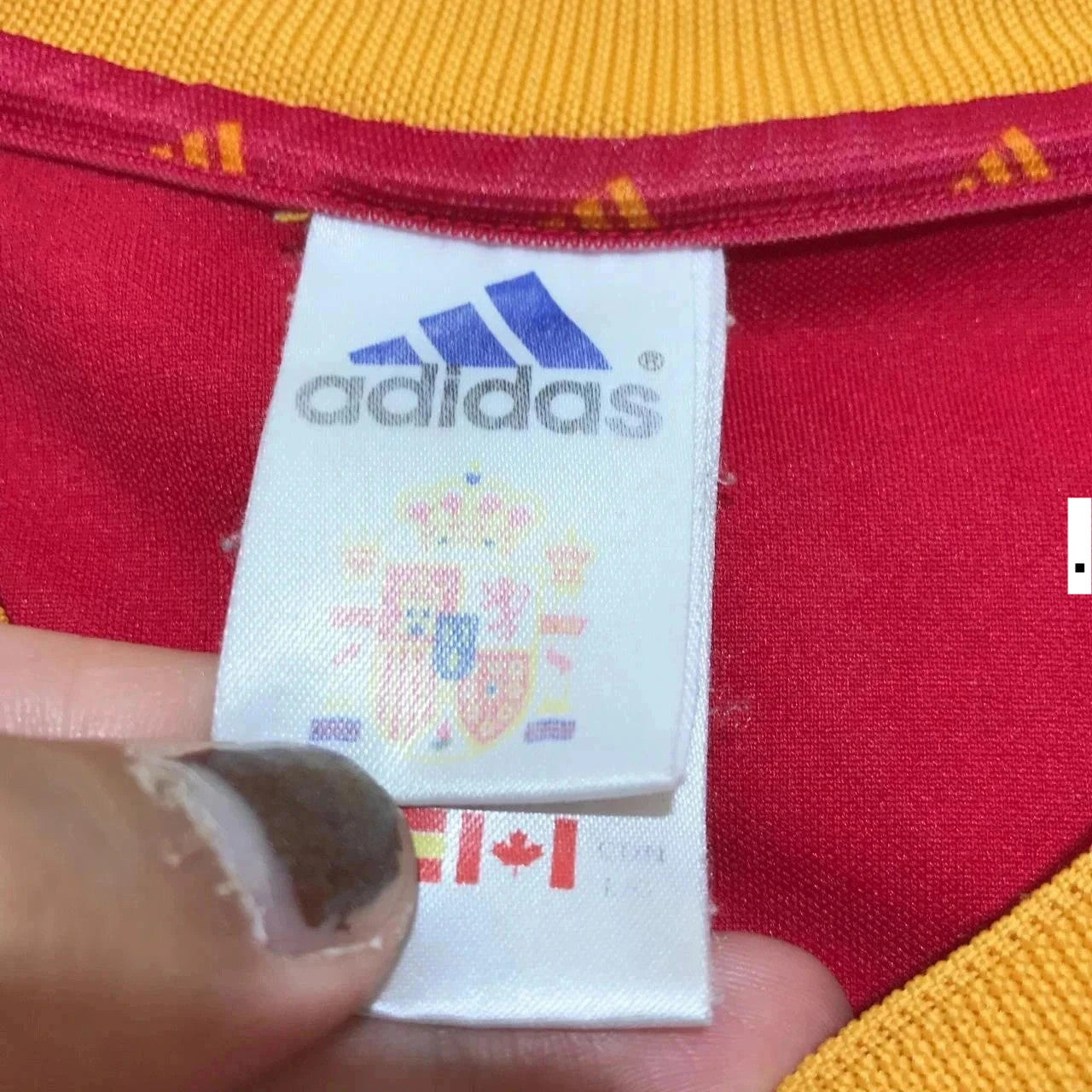 Vintage 2002 Spain Shirt Home Kit Adidas Red - Large