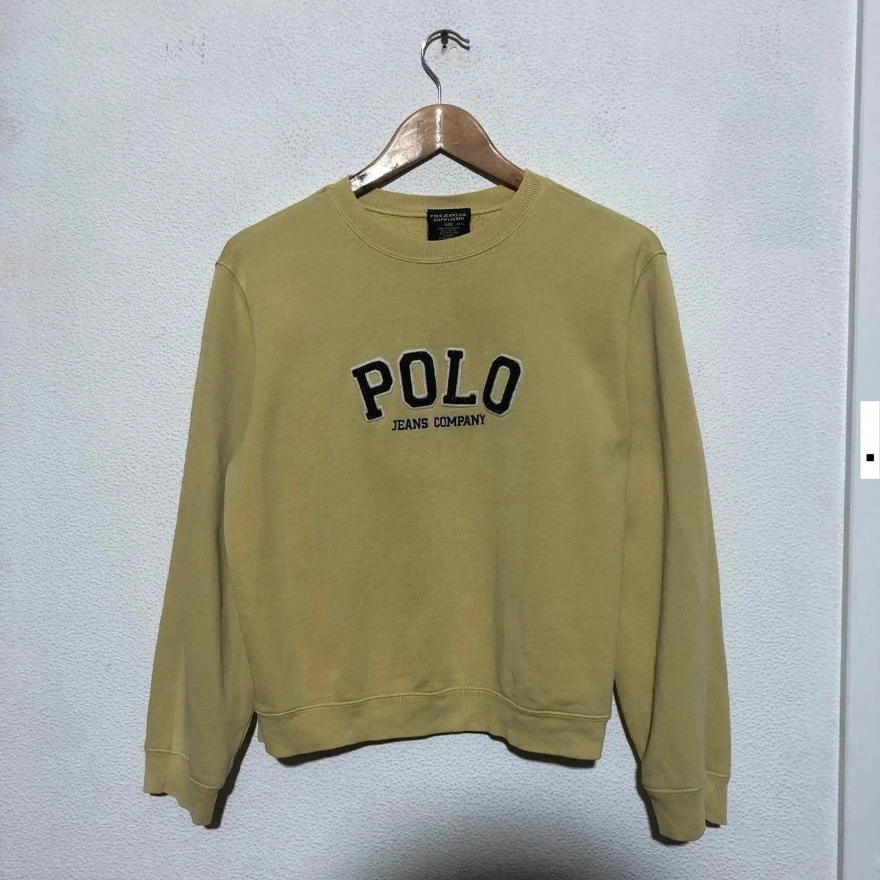 Vintage 00s Yellow Polo Ralph Lauren Sweatshirt Spellout - Women’s Medium