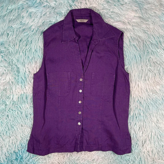Vintage 00s Purple Vest Top M&S - Size 12