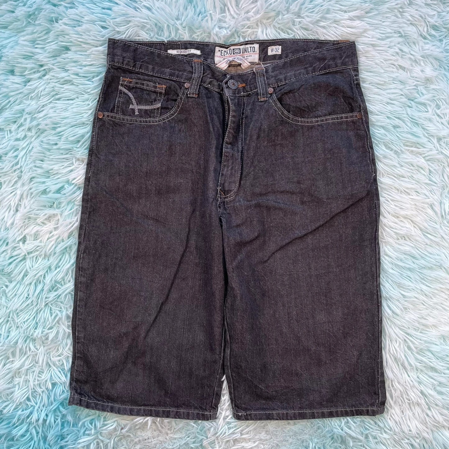 Vintage Navy Ecko Unltd Jean Shorts Jorts - 32W