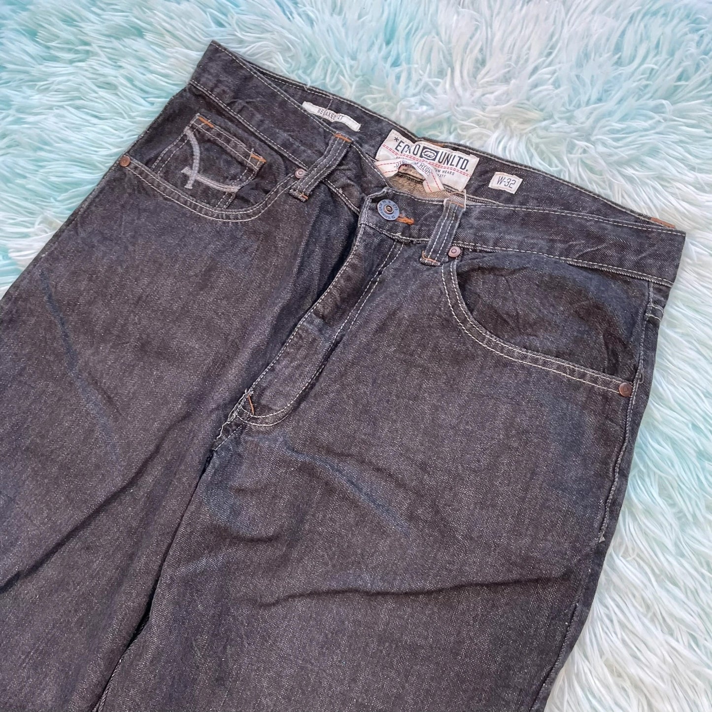 Vintage Navy Ecko Unltd Jean Shorts Jorts - 32W