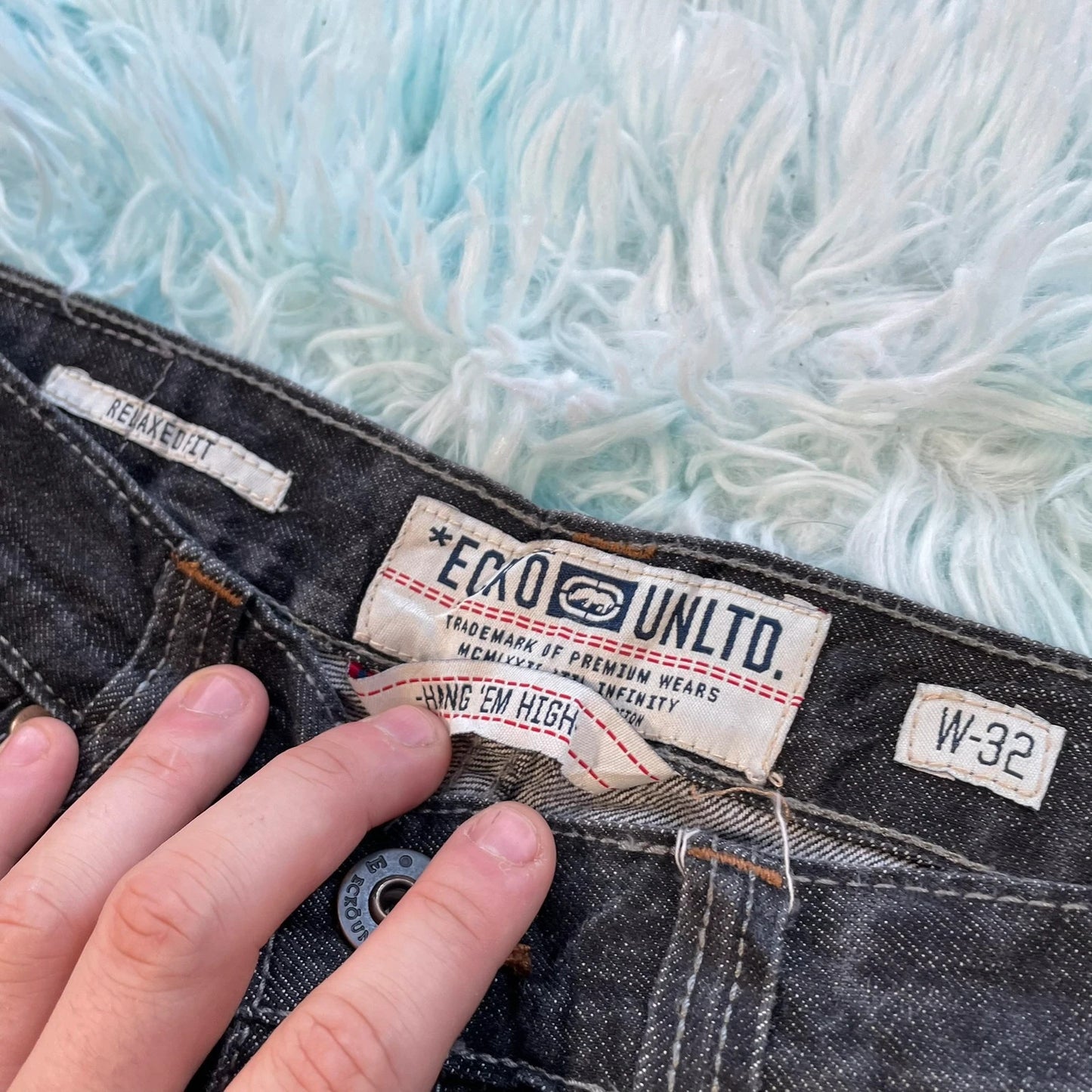 Vintage Navy Ecko Unltd Jean Shorts Jorts - 32W