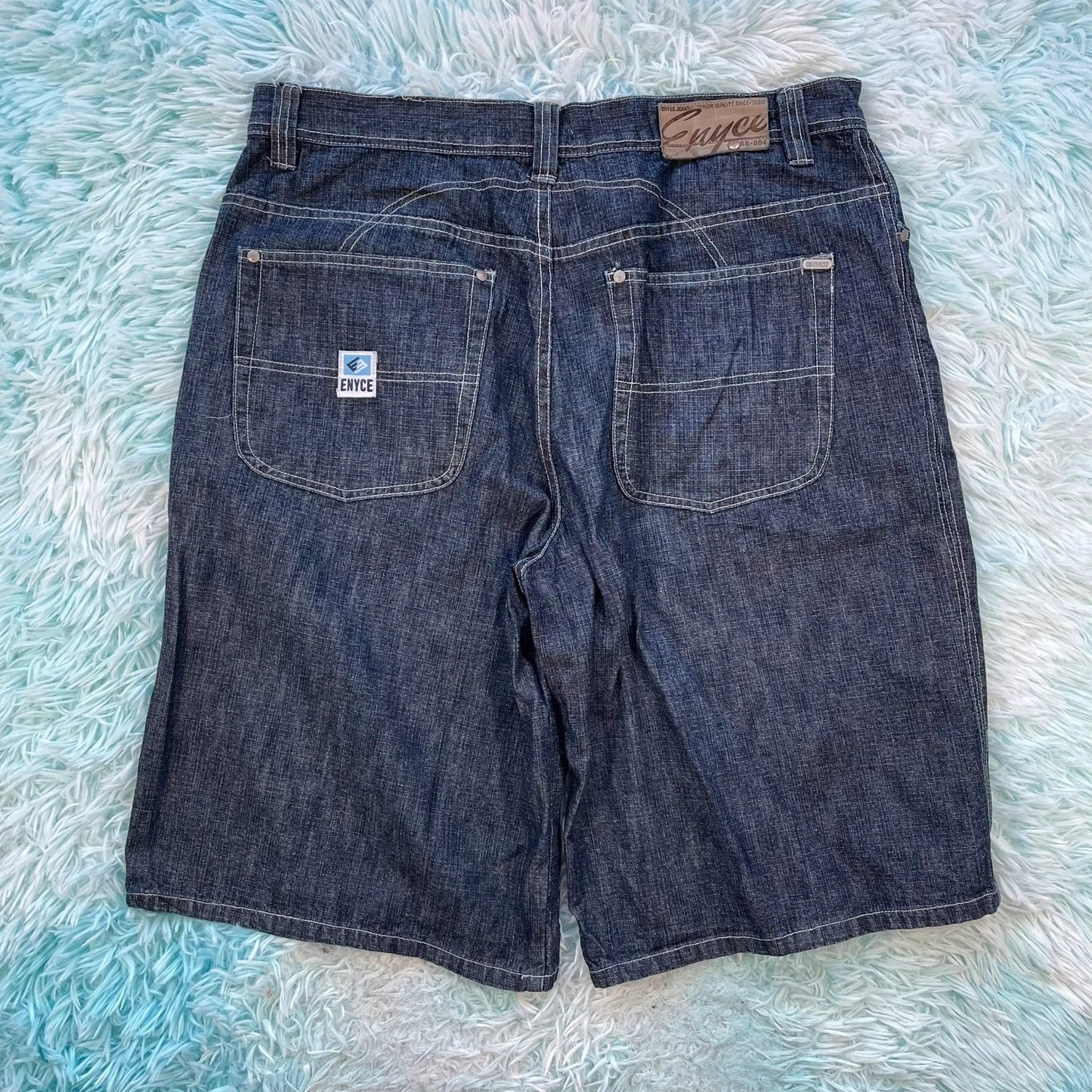 Vintage 90s Navy Enyce Jean Shorts Jorts - 36W