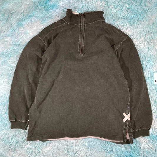 Khaki White Stuff 1/4 Zip Sweatshirt- Large