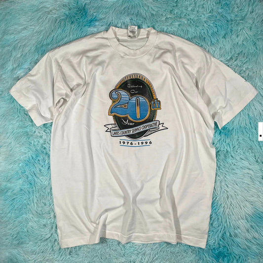 Vintage 90s White Graphic T Shirt - XXL