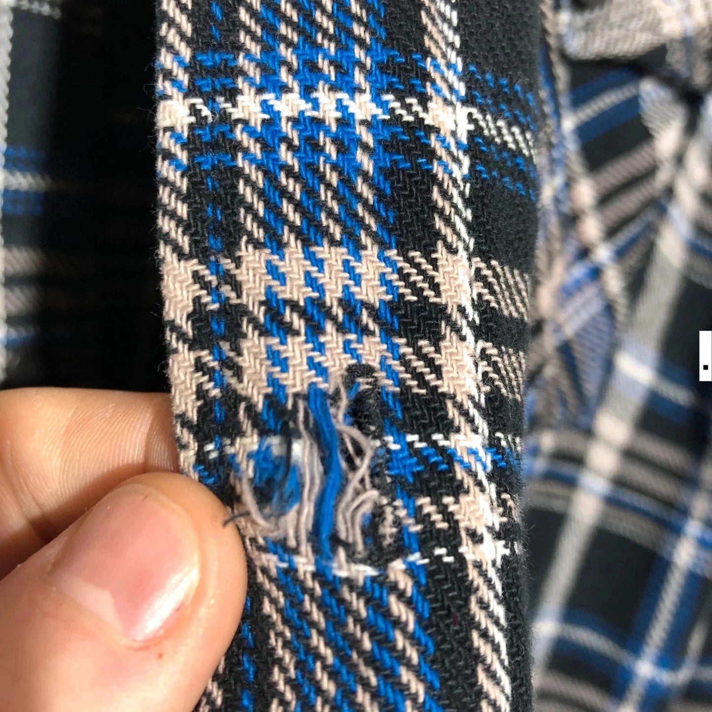 Navy Blue Dickies Plaid Flannel Shirt - Medium