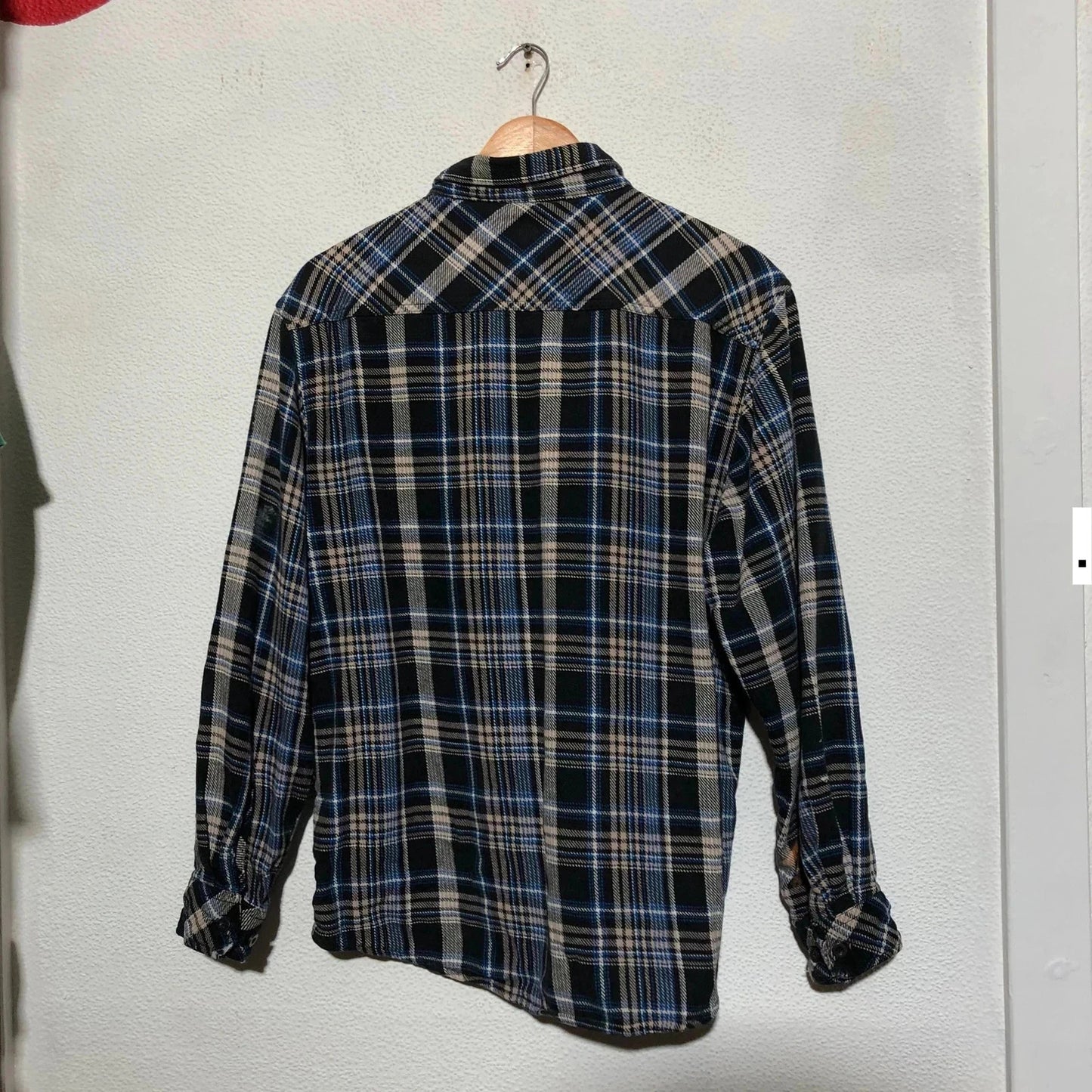 Navy Blue Dickies Plaid Flannel Shirt - Medium