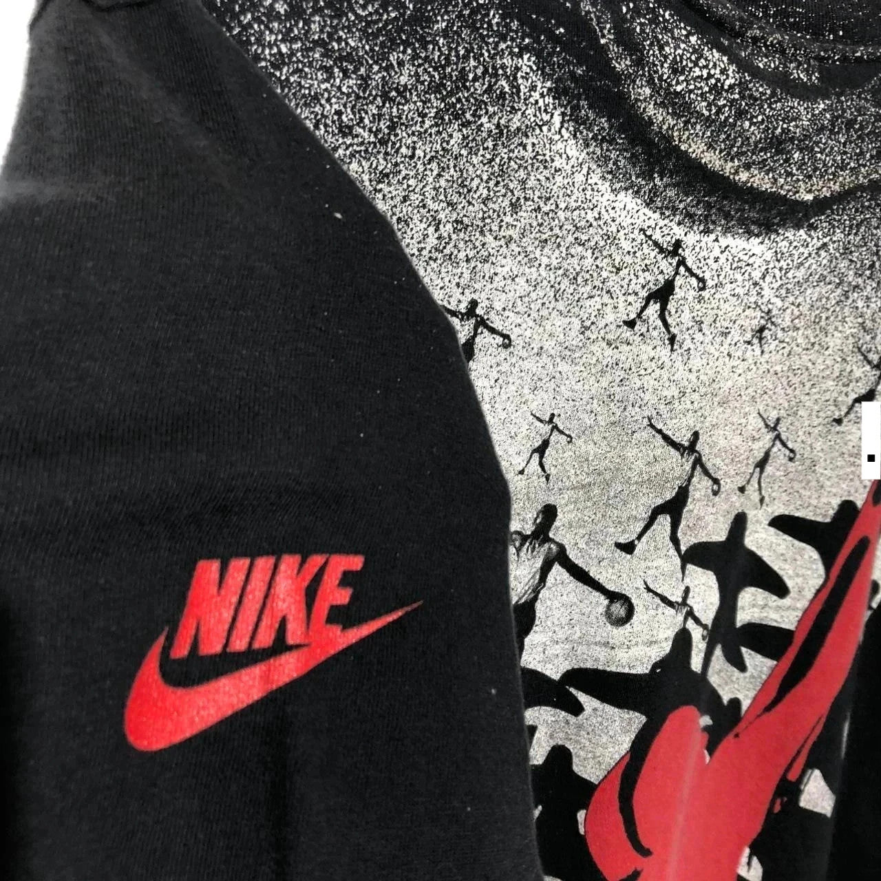 Vintage 80s Black Nike Jordan All Over Print T Shirt - Medium