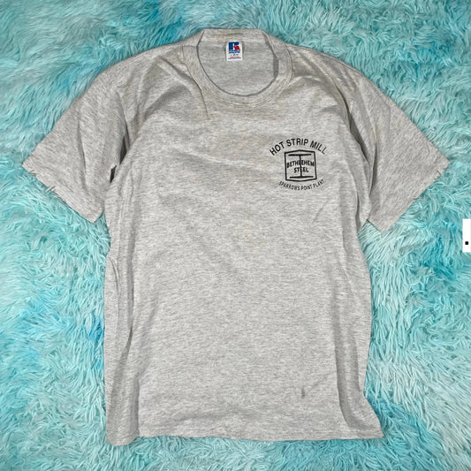 Vintage 90s Grey Steel Mill Company Graphic T Shirt - L