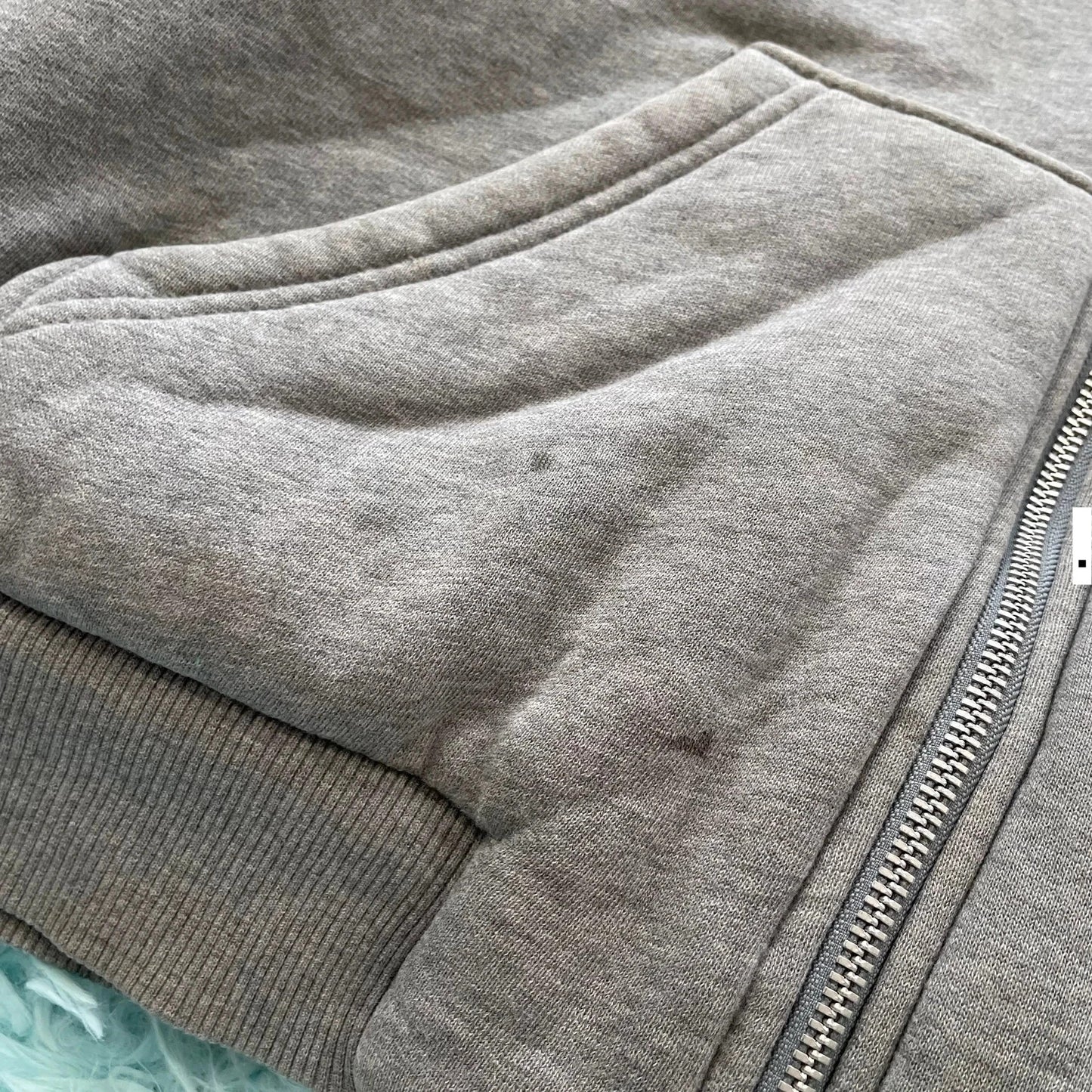 Grey Armani Exchange Fleeced Hoodie Full Zip - Large