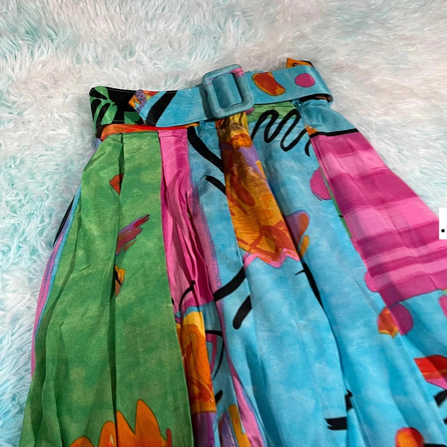 Vintage 90s Funky Skirt Pleated Jacques Vert - Size 10