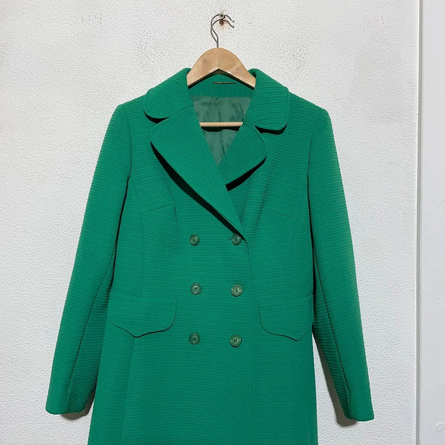 True Vintage 50s Green Long Coat Dereta - Size 12