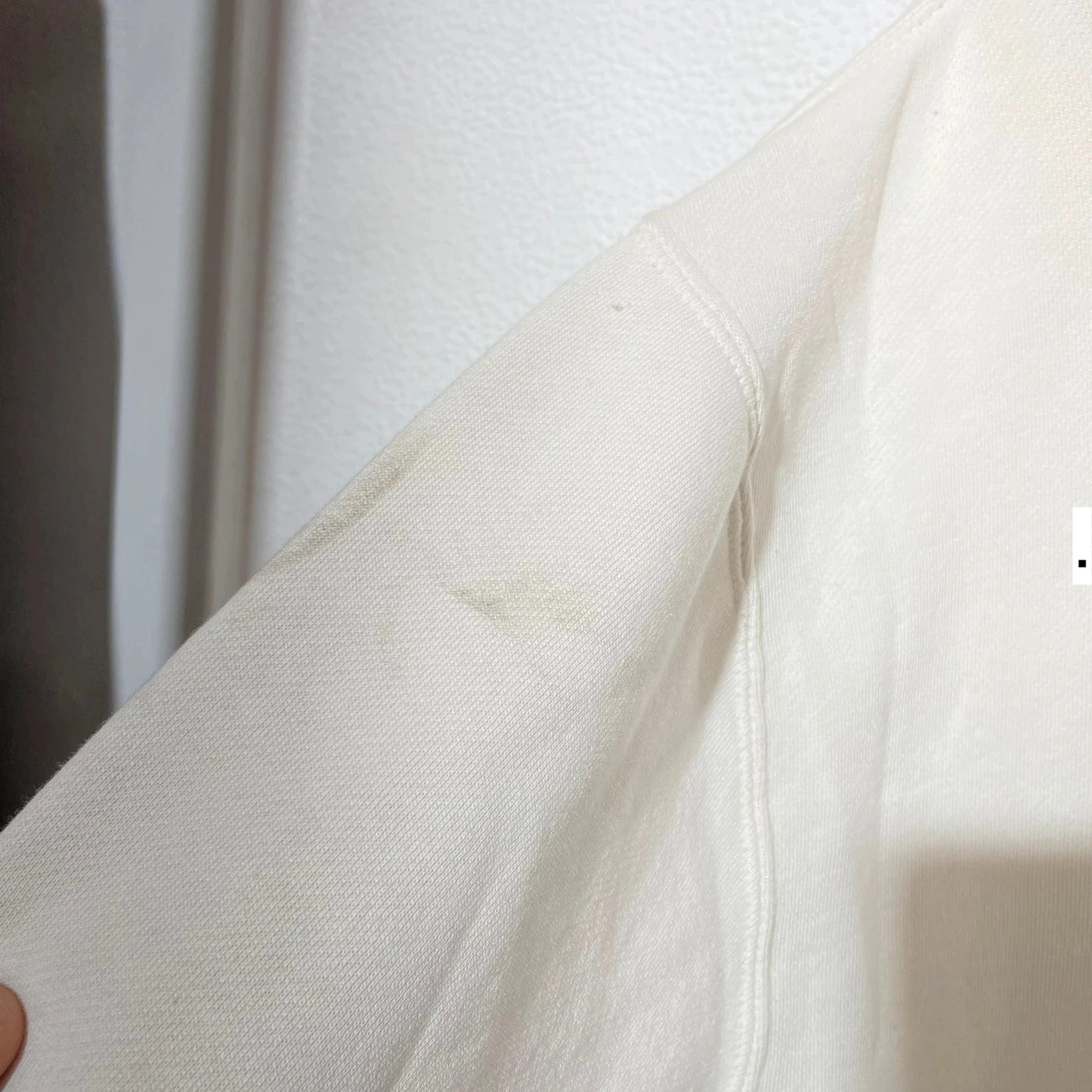 Cream White Stussy Hoodie Spellout - XL