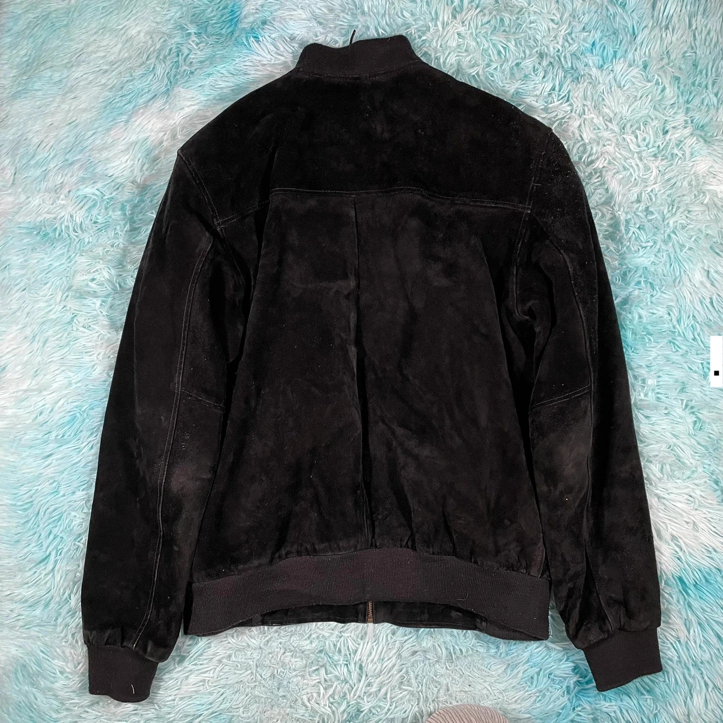 Vintage Suede Leather Bomber Jacket - XL