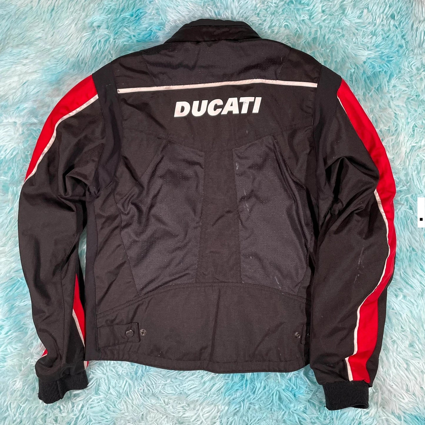 Black & Red Ducati Biker Jacket - Medium