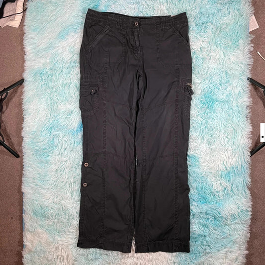 Vintage Black Cargo Trousers M&S - Size 14