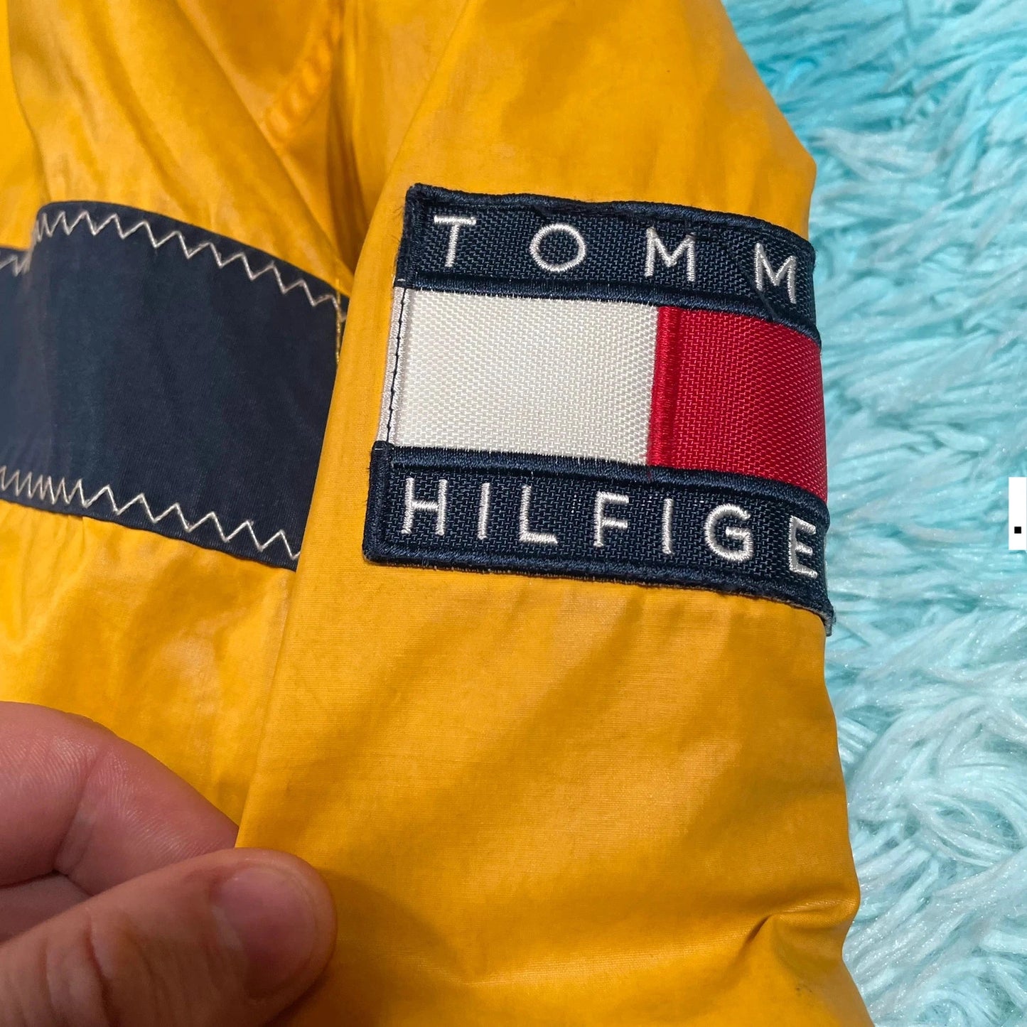 Vintage 90s Yellow Tommy Hilfiger Fleeced Jacket - Large