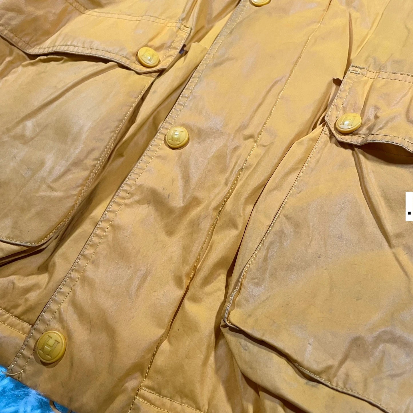 Vintage 90s Yellow Tommy Hilfiger Fleeced Jacket - Large
