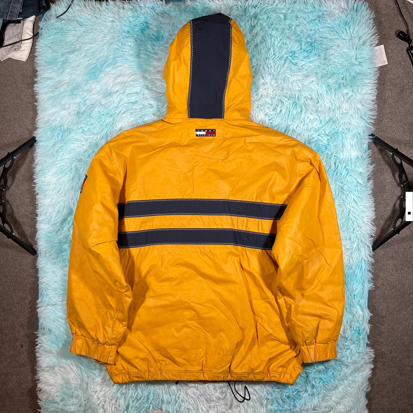Vintage 90s Yellow Tommy Hilfiger Fleeced Jacket - Large