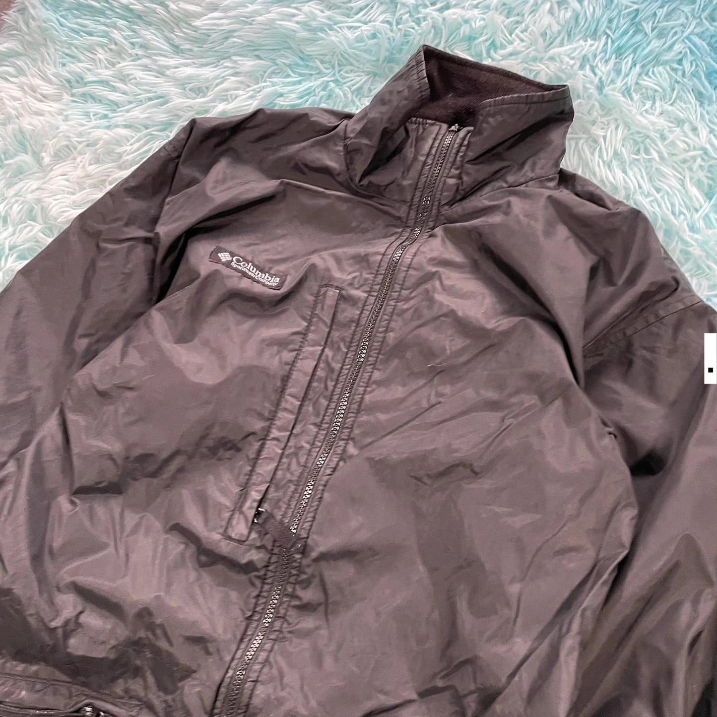 Vintage 90s Black Columbia Fleeced Windbreaker - Small