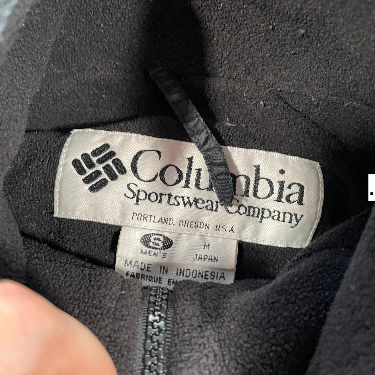 Vintage 90s Black Columbia Fleeced Windbreaker - Small