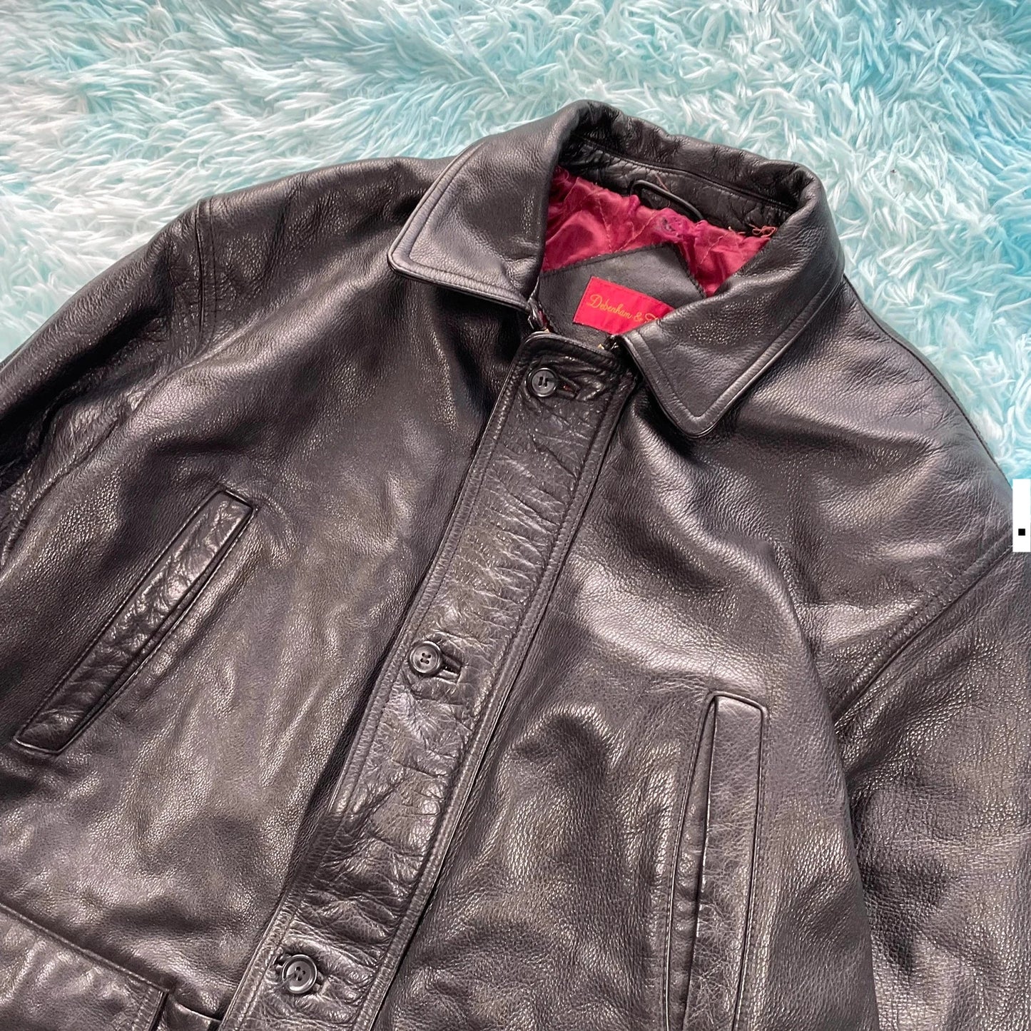 Vintage 90s Black Leather Jacket - Large