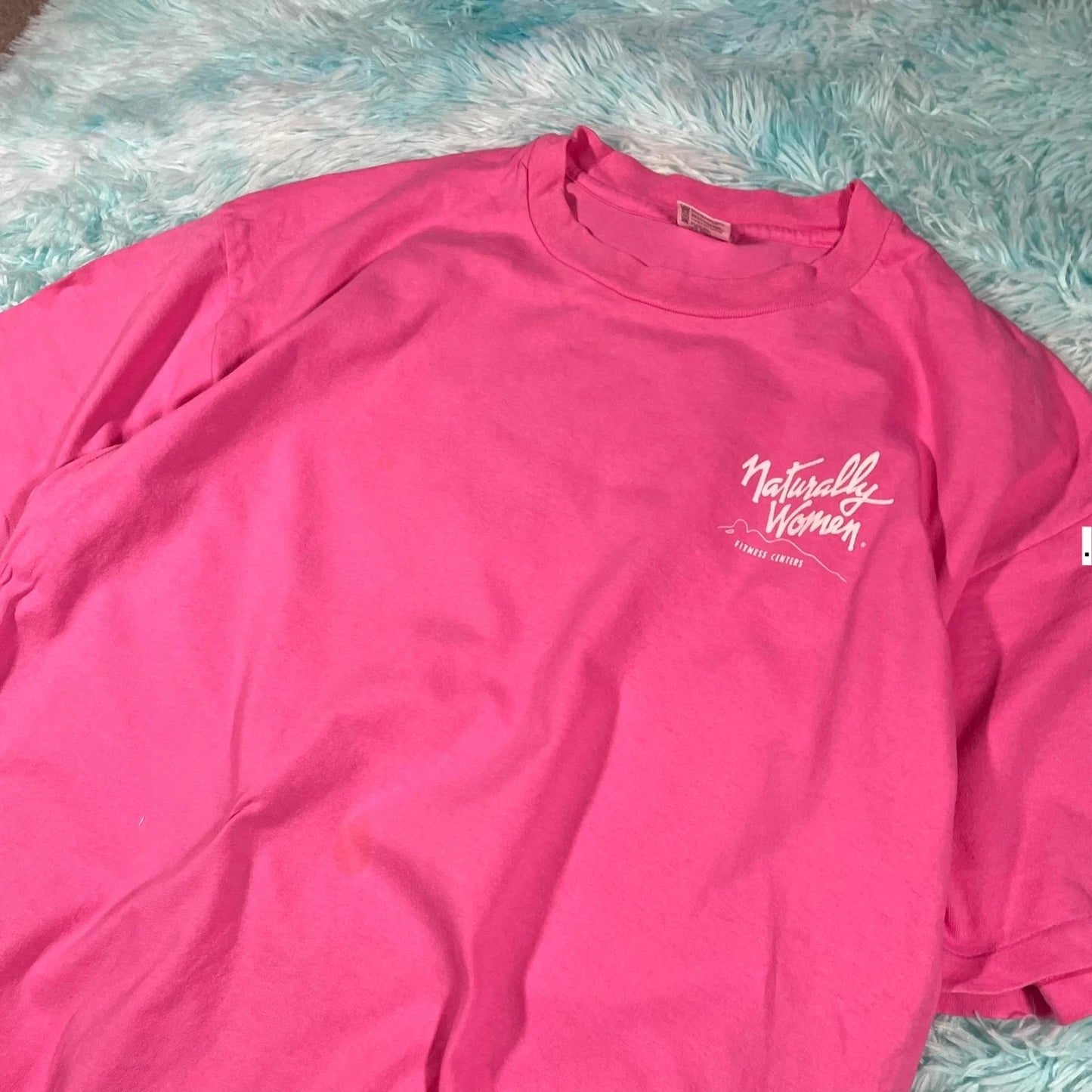 Vintage 90s Pink Female Fitness Graphic T Shirt - XXL
